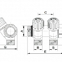 1135950 USYSTEMS коллектор SH 3/4" с вентилями НР/ВР 2x1/2"НР, ц/ц 38мм '5И